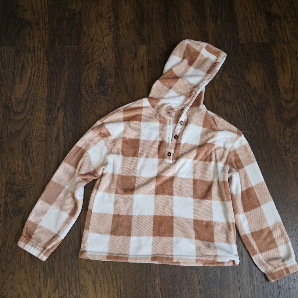 Plaid Sweater with Hood